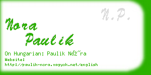 nora paulik business card